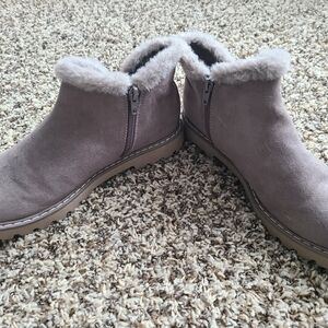 Cozy Gray Ankle Boots